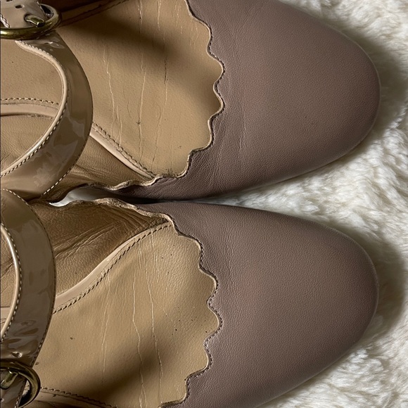 Chloé Lauren Scalloped Leather Mary Jane Mules - Picture 7 of 8